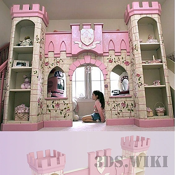 Pink Children's Play Castle Decor (2)