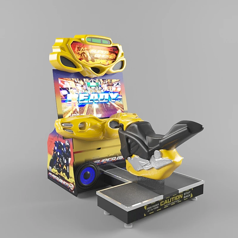 Arcade Game Machine with Motorcycle Racing Theme