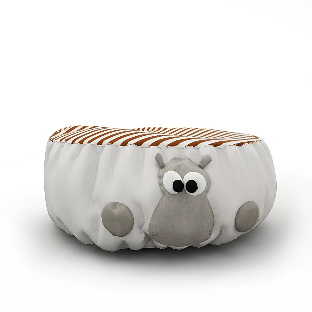 Children's Ottoman with Whimsical Animal Face