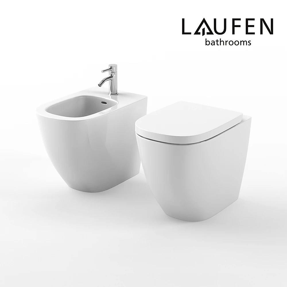 Toilet and Bidet Set Palomba Floorstanding by Laufen