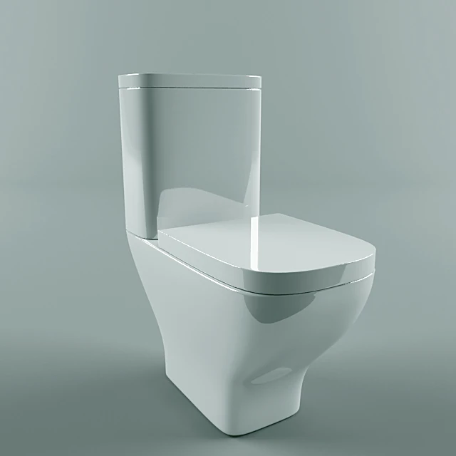 Toilet bowl with Rectangular Ceramic Design