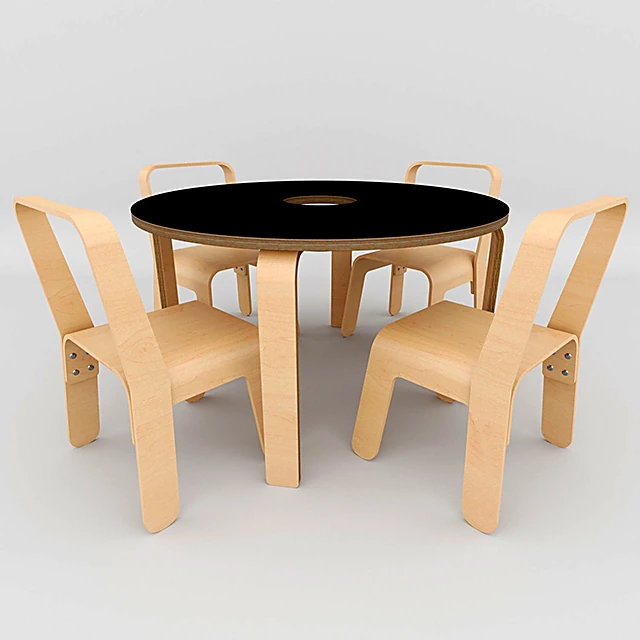 Modern Children's Table with Plywood Frame