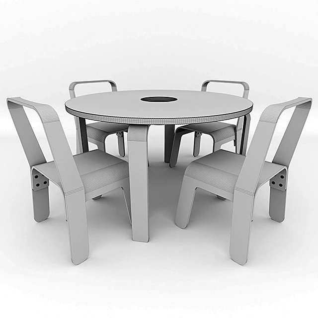 Modern Children's Table with Plywood Frame (2)