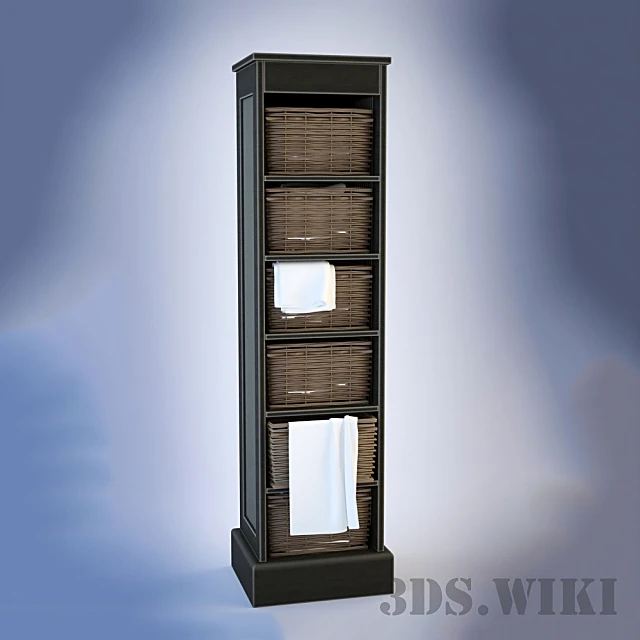 Tall Storage Rack with Woven Baskets