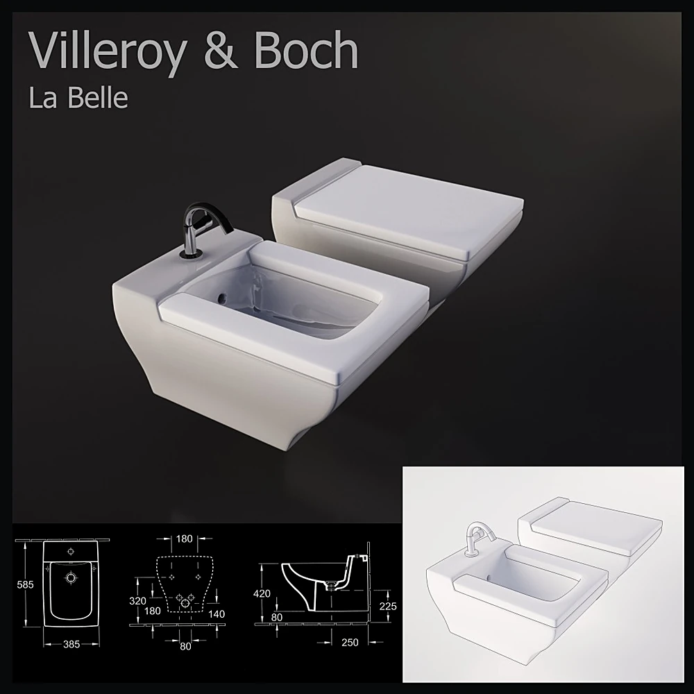 Wall-hung Toilet and Bidet La Belle by Villeroy & Boch