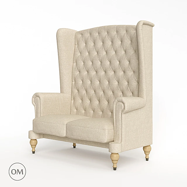 Classic Tufted Wingback Loveseat