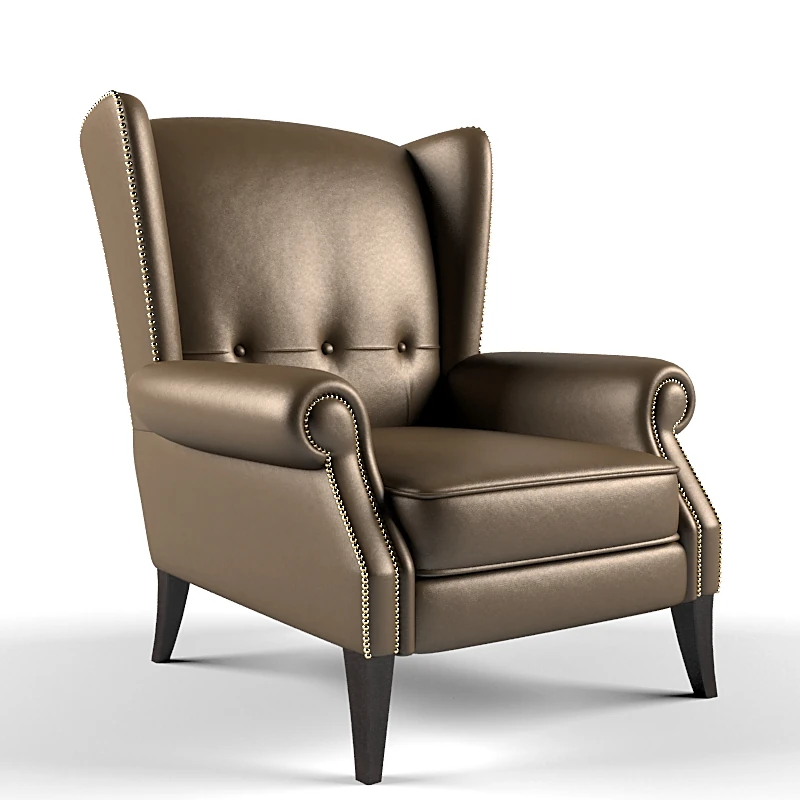 Classic Leather Wingback Armchair