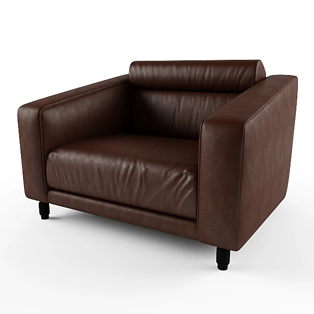 Modern Brown Leather Armchair (3)