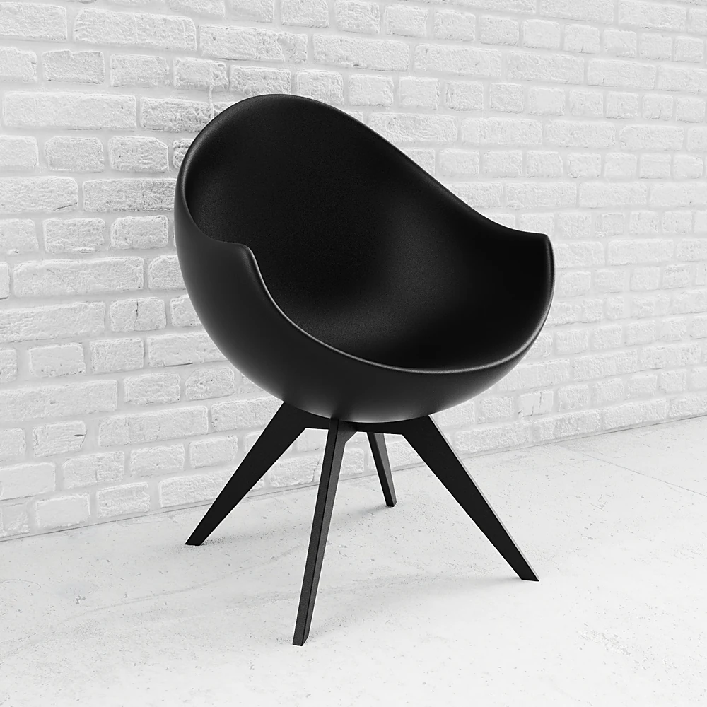 Modern Round Plastic Armchair