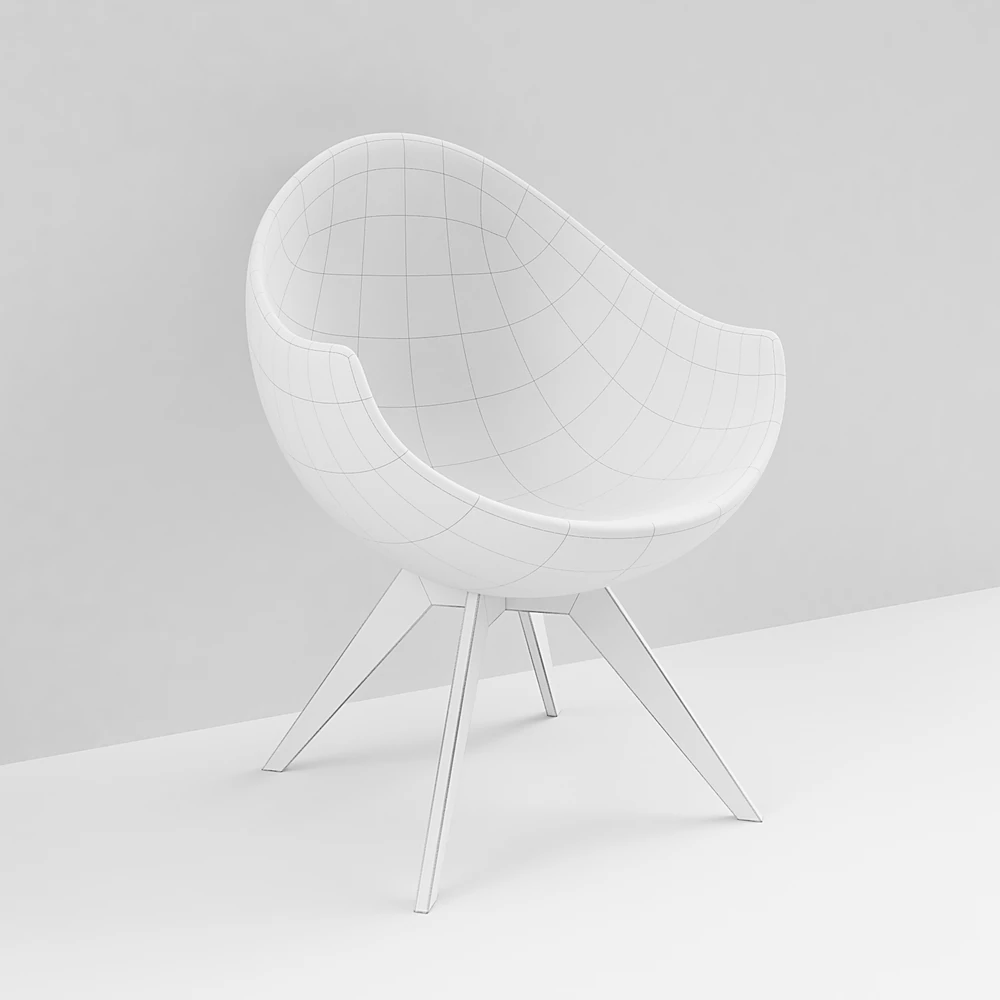 Modern Round Plastic Armchair (2)