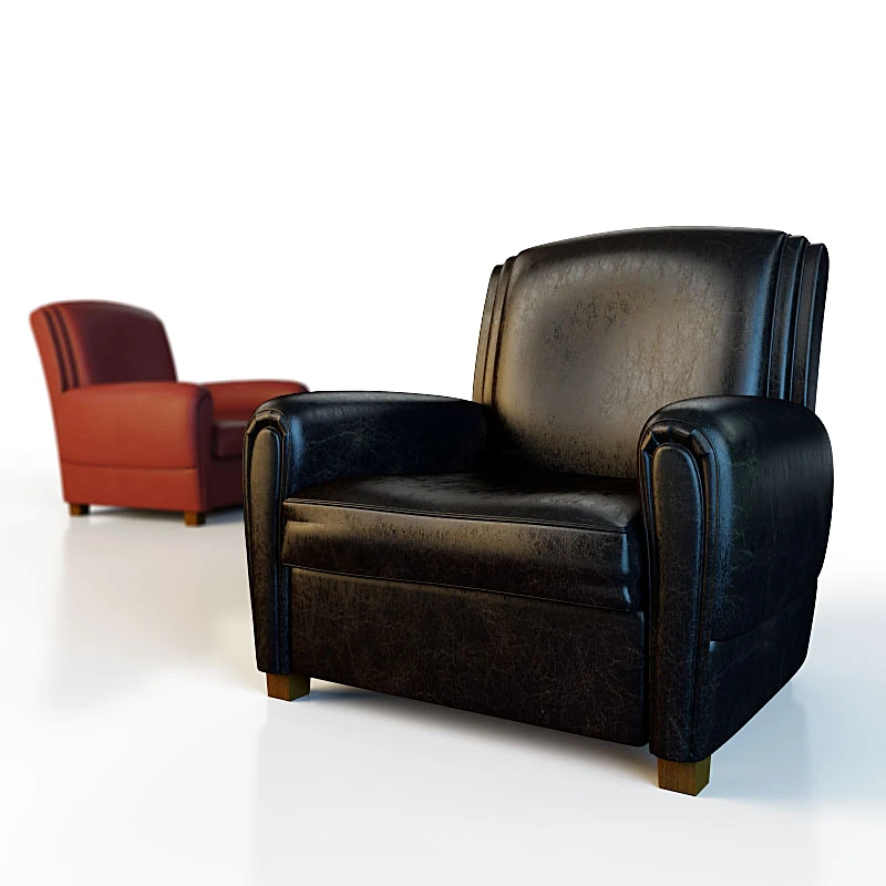 Armchair with Classic Leather Finish
