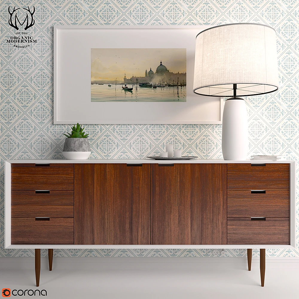 Mid-century Modern Wooden Sideboard