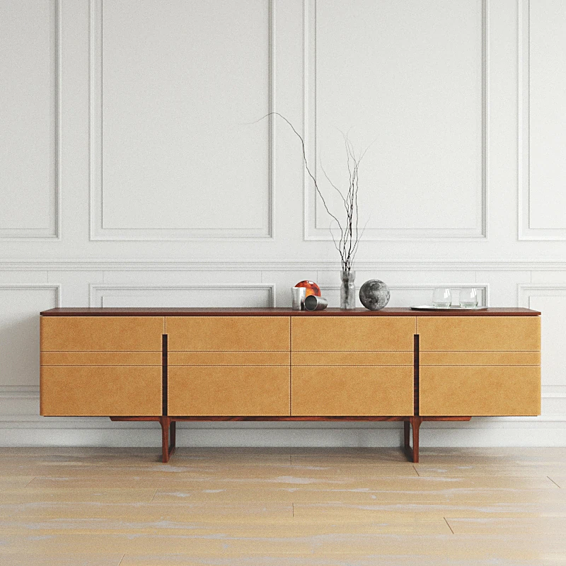 Modern Wooden Sideboard with Four Doors