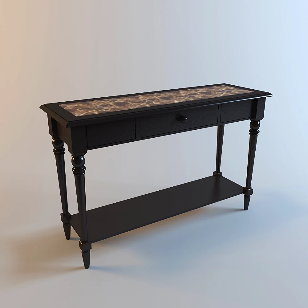 Console Table with Stone Top and Drawers