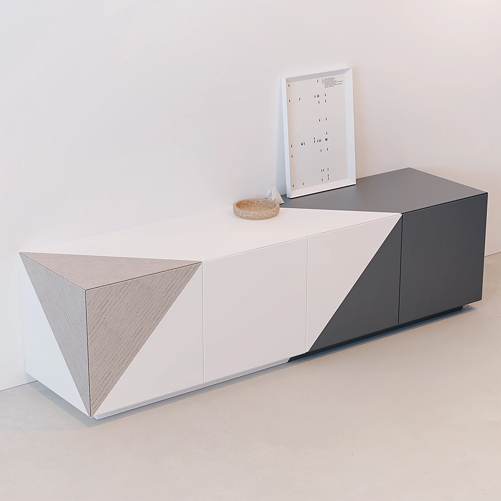 Modern Sideboard with Geometric Facade (2)