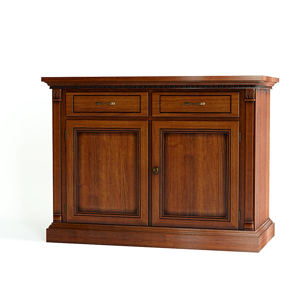 Classic Wooden Chest of Drawers with Brass Handles