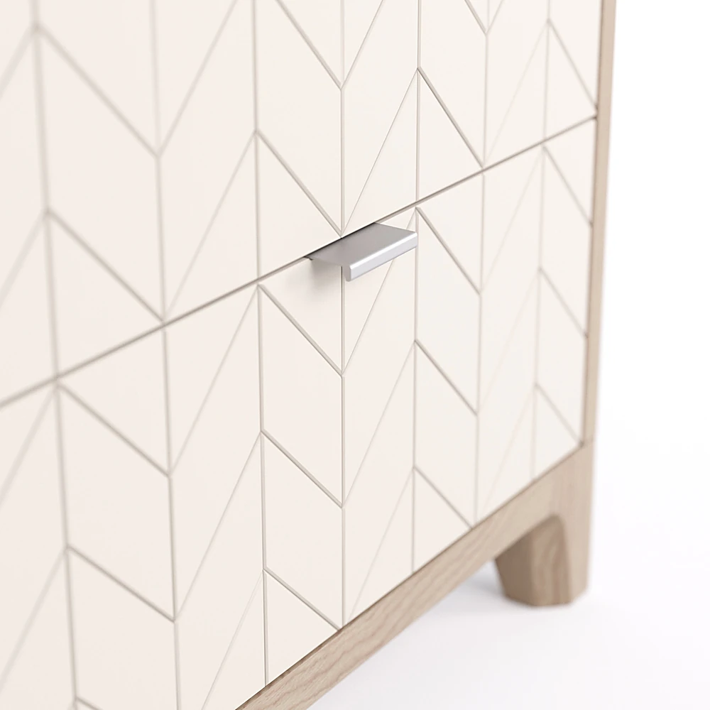 Bedside Table with Geometric Pattern Drawers (2)