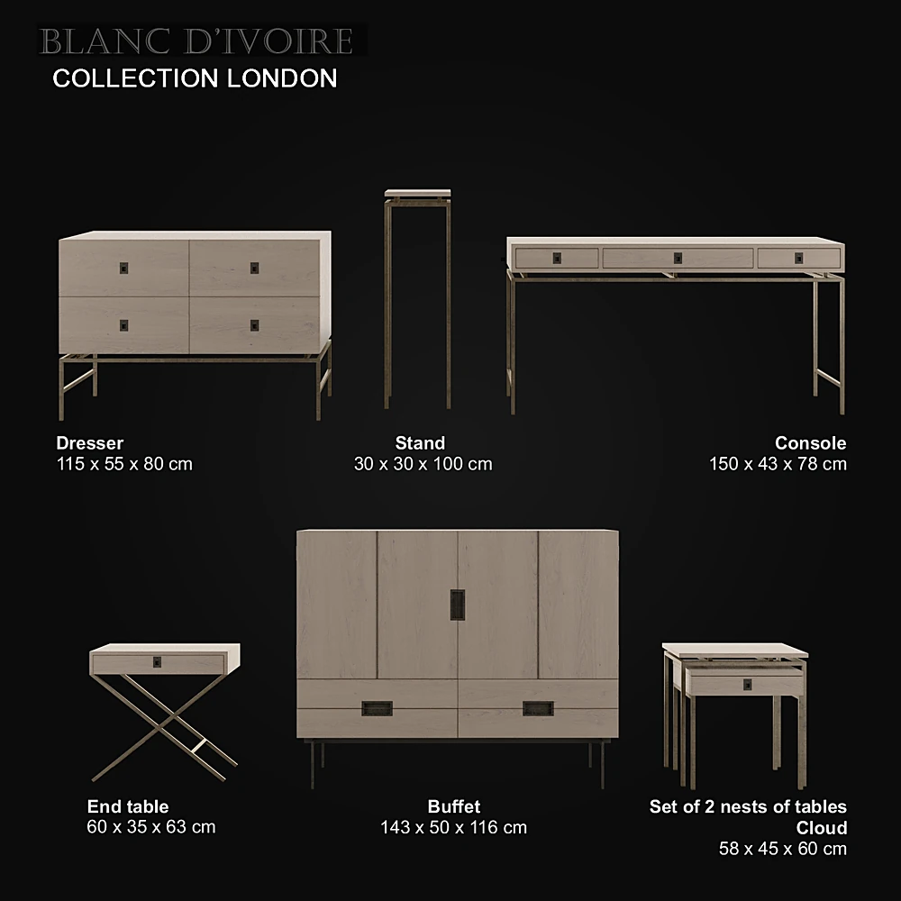 Sideboard and chest of drawers LONDON Collection by Blancdivoire (2)