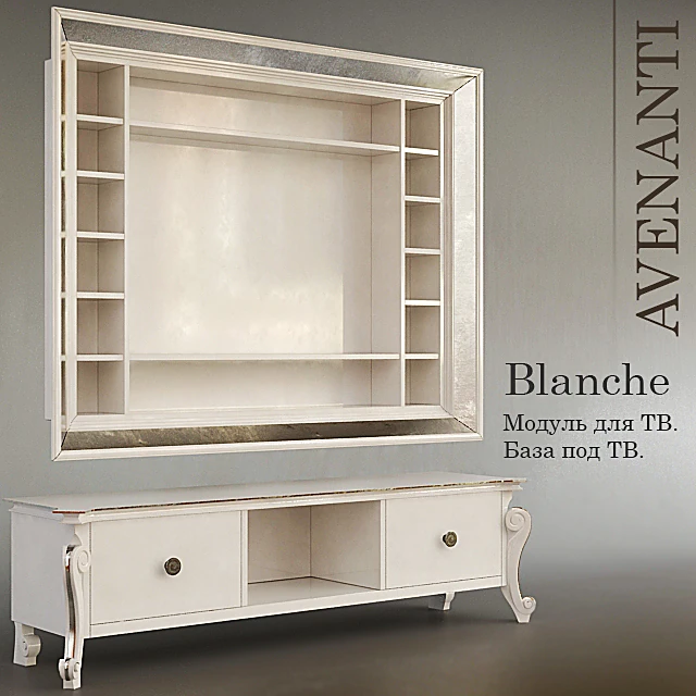 TV stand and wall unit Blanche by AVENANTI