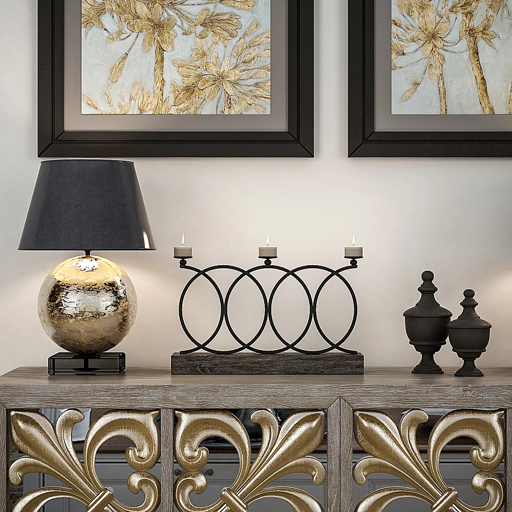 Classic Chest of Drawers with Gold Decorative Panels (2)