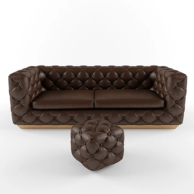 Classic Tufted Leather Sofa (2)