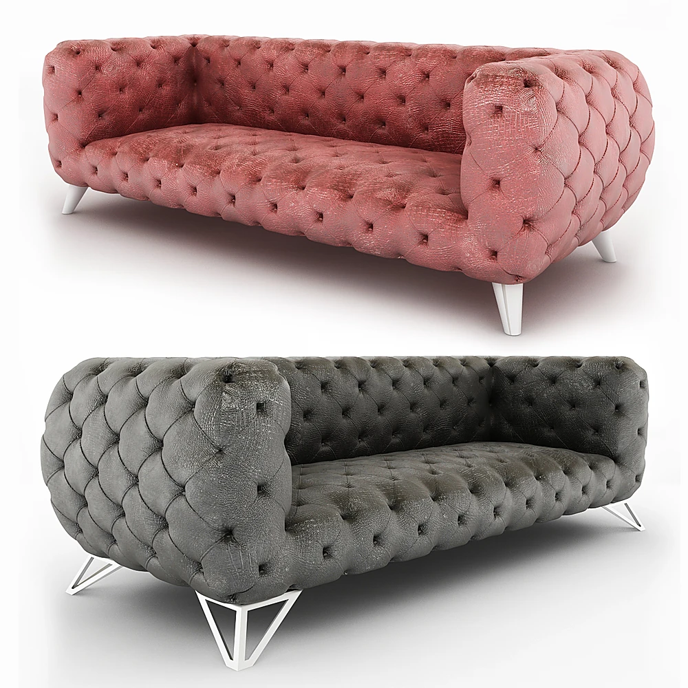 Chesterfield Sofa with Velor Upholstery