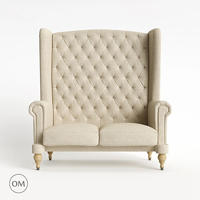 Classic High-back Loveseat with Tufted Back (2)