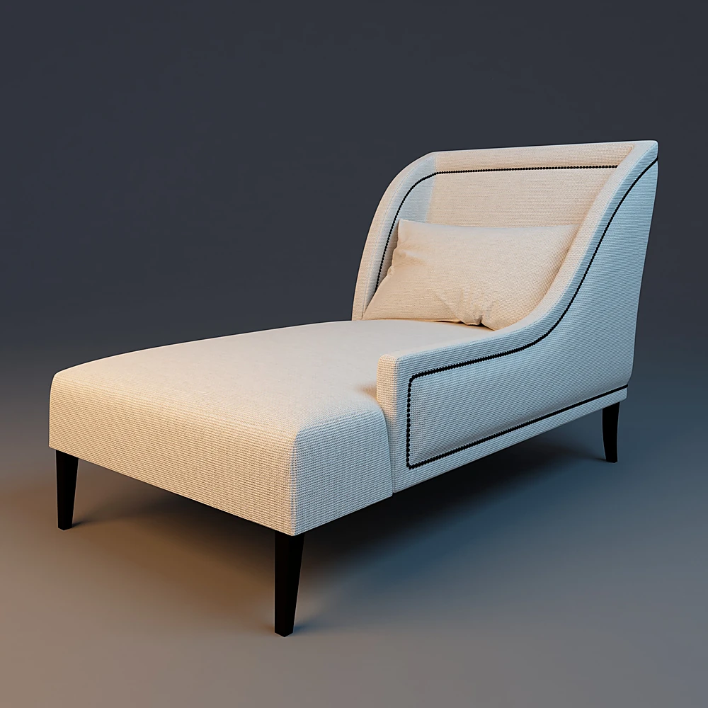 Chaise Lounge with Nailhead Trim (2)
