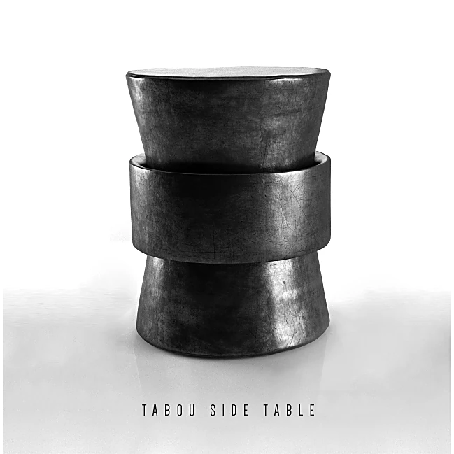 Sculptural Metal Side Table