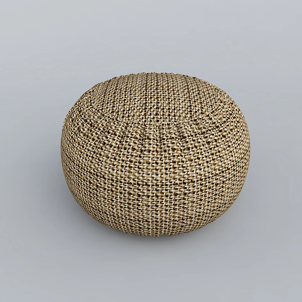 Ottoman with Textured Fabric