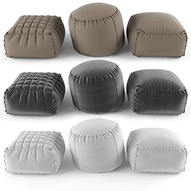 Ottomans with Different Shapes and Textures