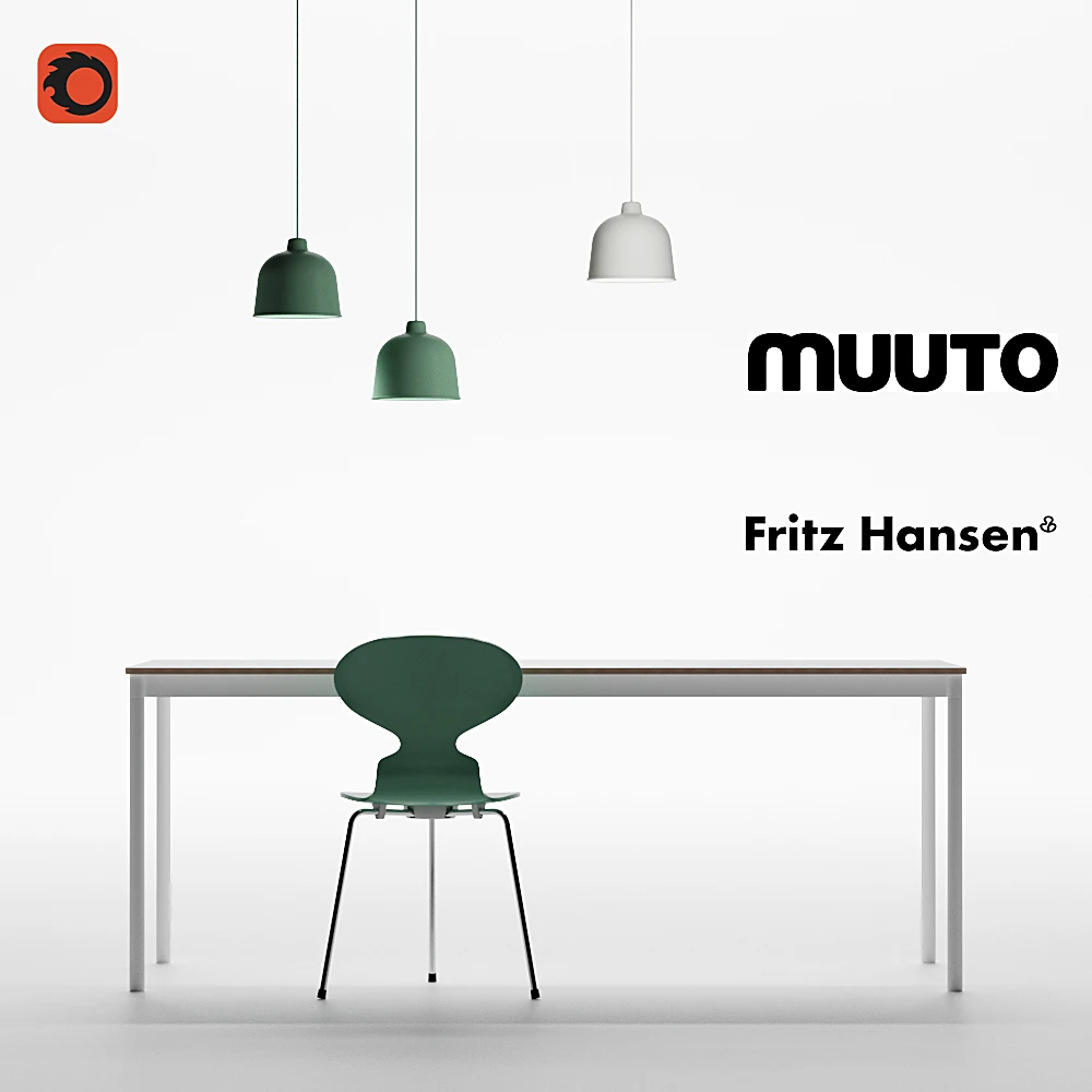 Table + Chair / Ceiling lamp 1