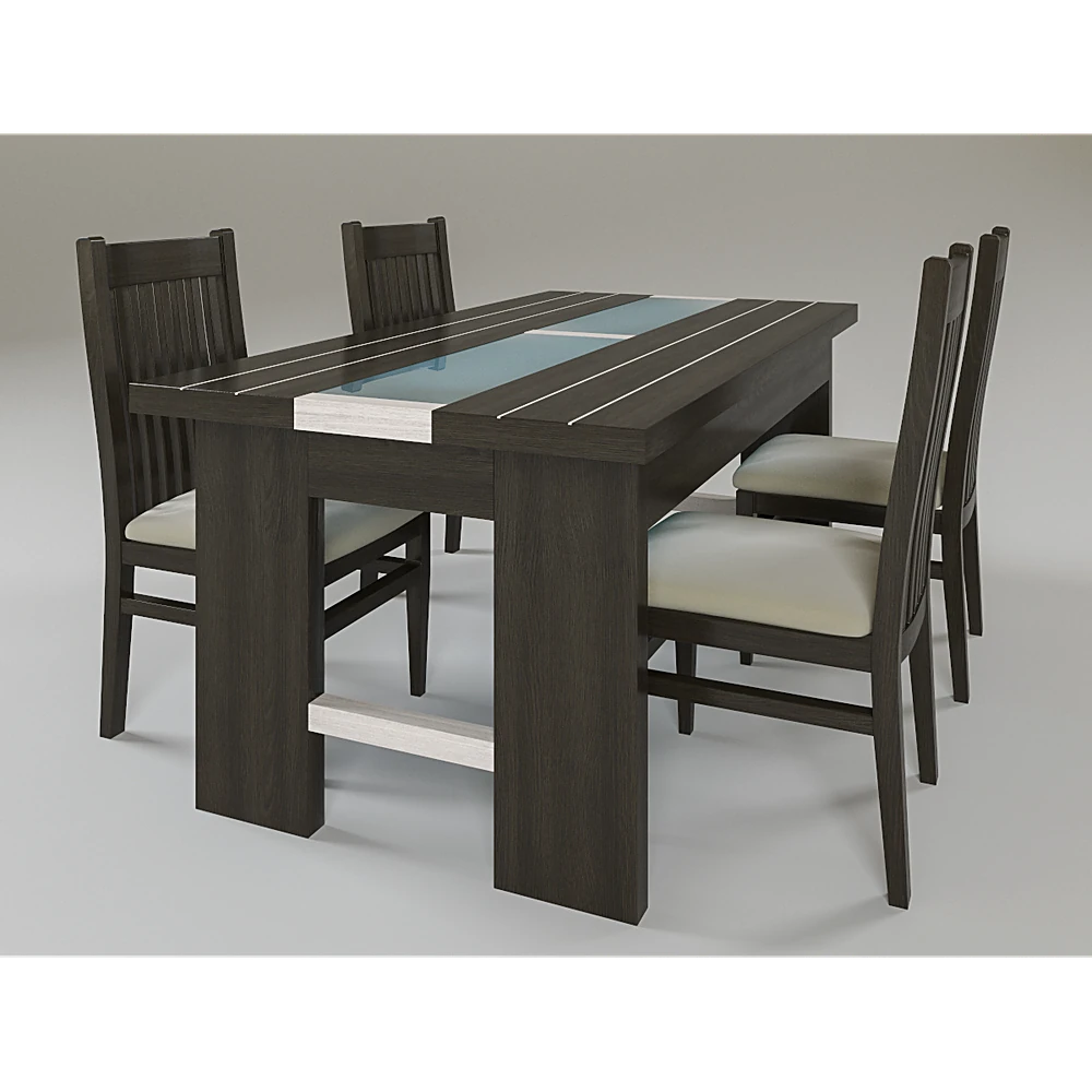 Dining Table and Chairs Agave with Glass Insert