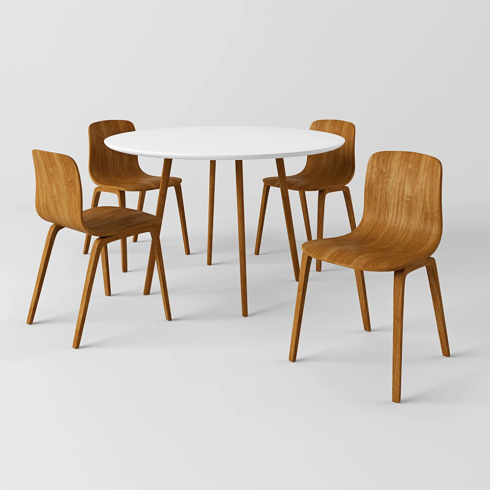 Dining Set Gher by Pedrali and Aava by Arper