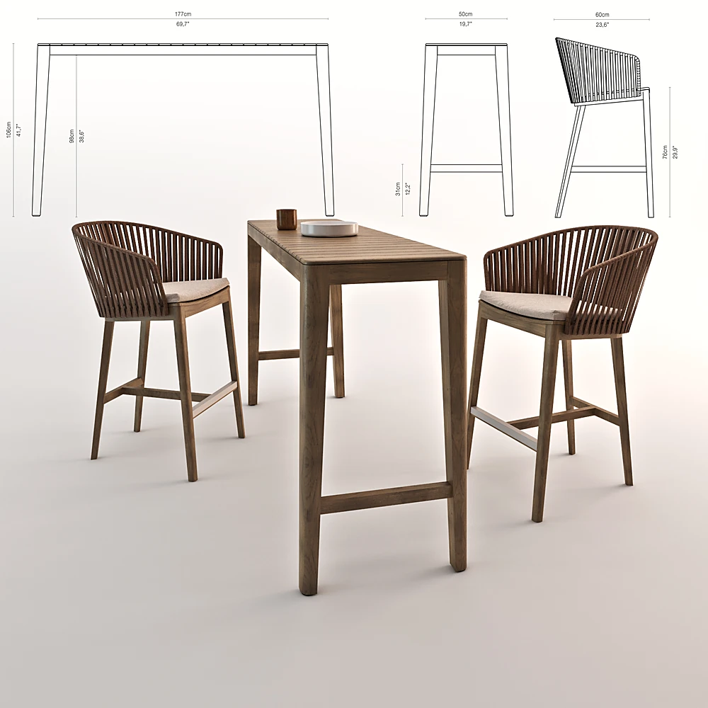Bar Table and Chairs Mood Party by Tribu