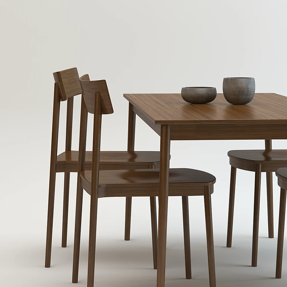 Modern Wooden Dining Set (2)