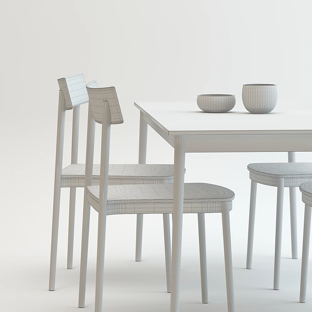 Modern Wooden Dining Set (3)