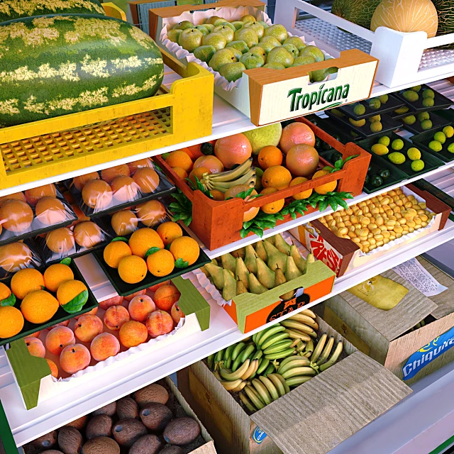 Fruit Kiosk with Assorted Fruits