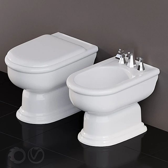 Console Toilet and Bidet Set Fidia by Flaminia