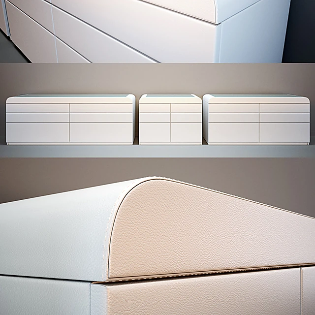 Bedroom furniture set with Modern White Lacquer and Glass (3)