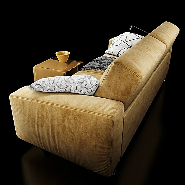 Fabric Sofa with Integrated Side Tables (3)