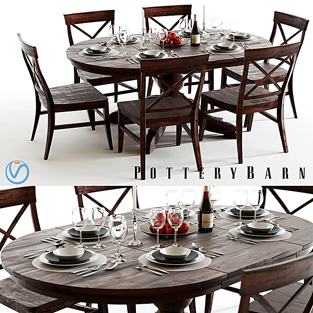 Dining Set Extendable X-Back by Pottery Barn