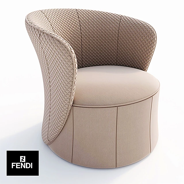 Lounge Chair Round with backrest by Fendi