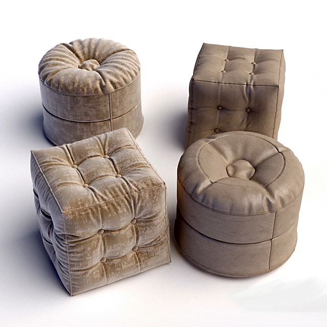 Tufted Ottomans of Different Shapes