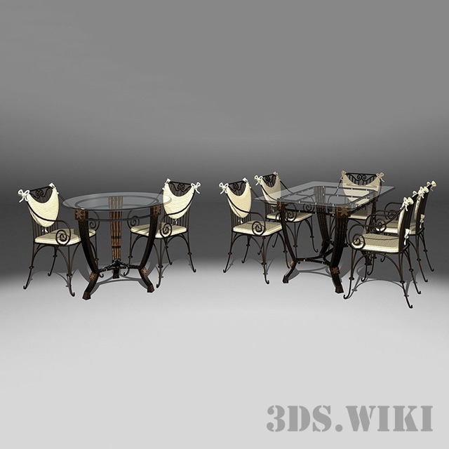 Wrought Iron Dining Tables And Chairs Download 3d Model 3ds Wiki