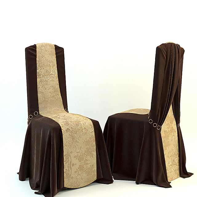 Ornate Chair with Cover and Patterned Fabric (2)