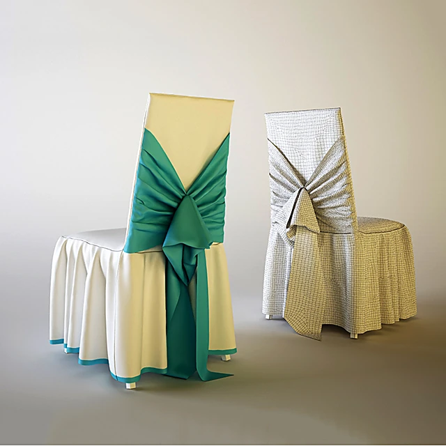 Festive Chair with Cover and Fabric Bow