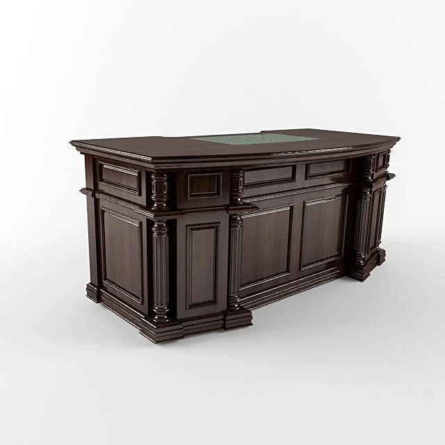 Classic Office Desk with Dark Wood Finish