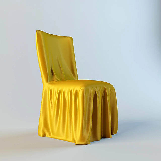 Restaurant Chair with Draped Golden Fabric