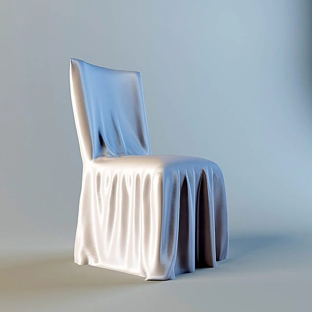 Restaurant Chair with Draped Golden Fabric (2)